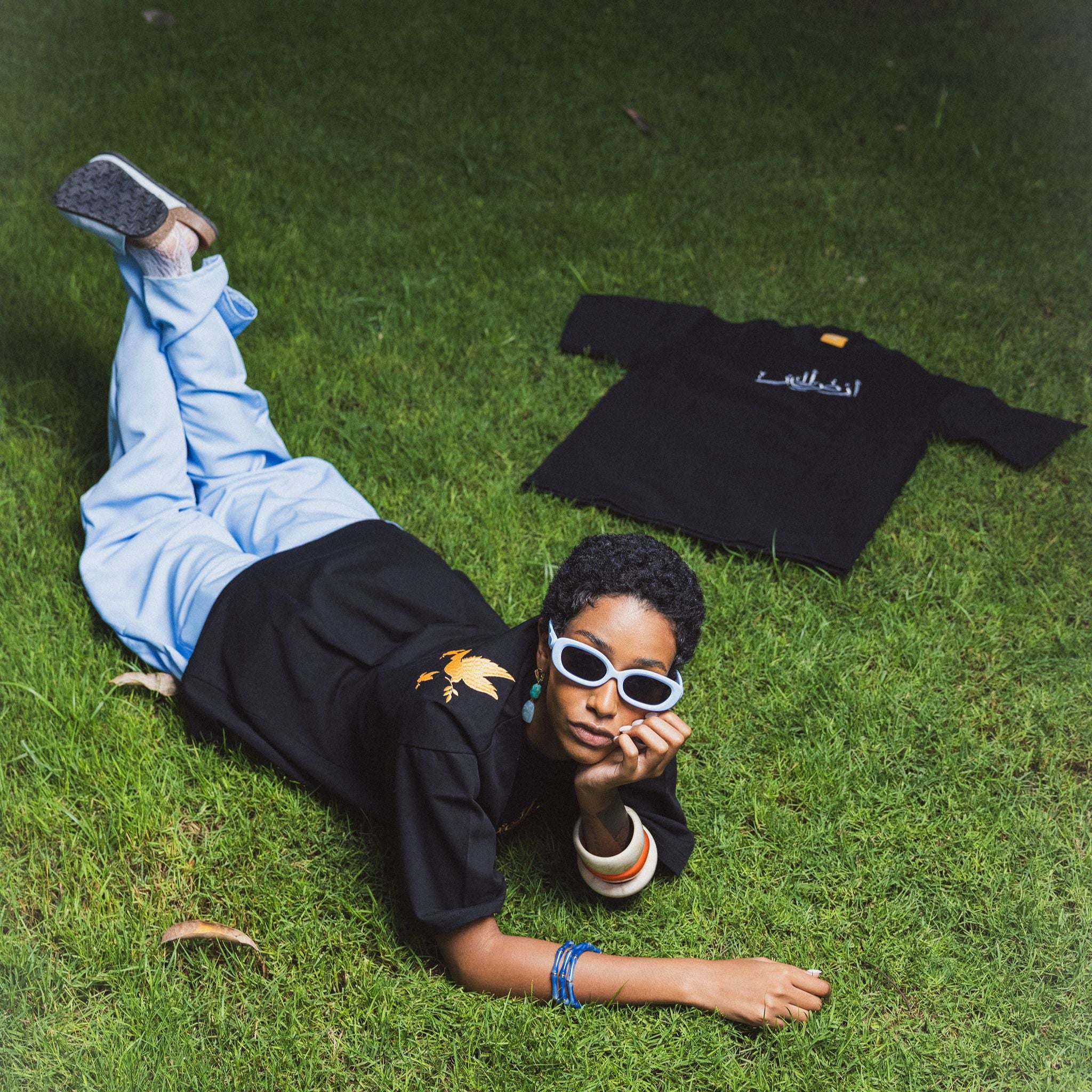 Black Oversized T-Shirt & Pants Set