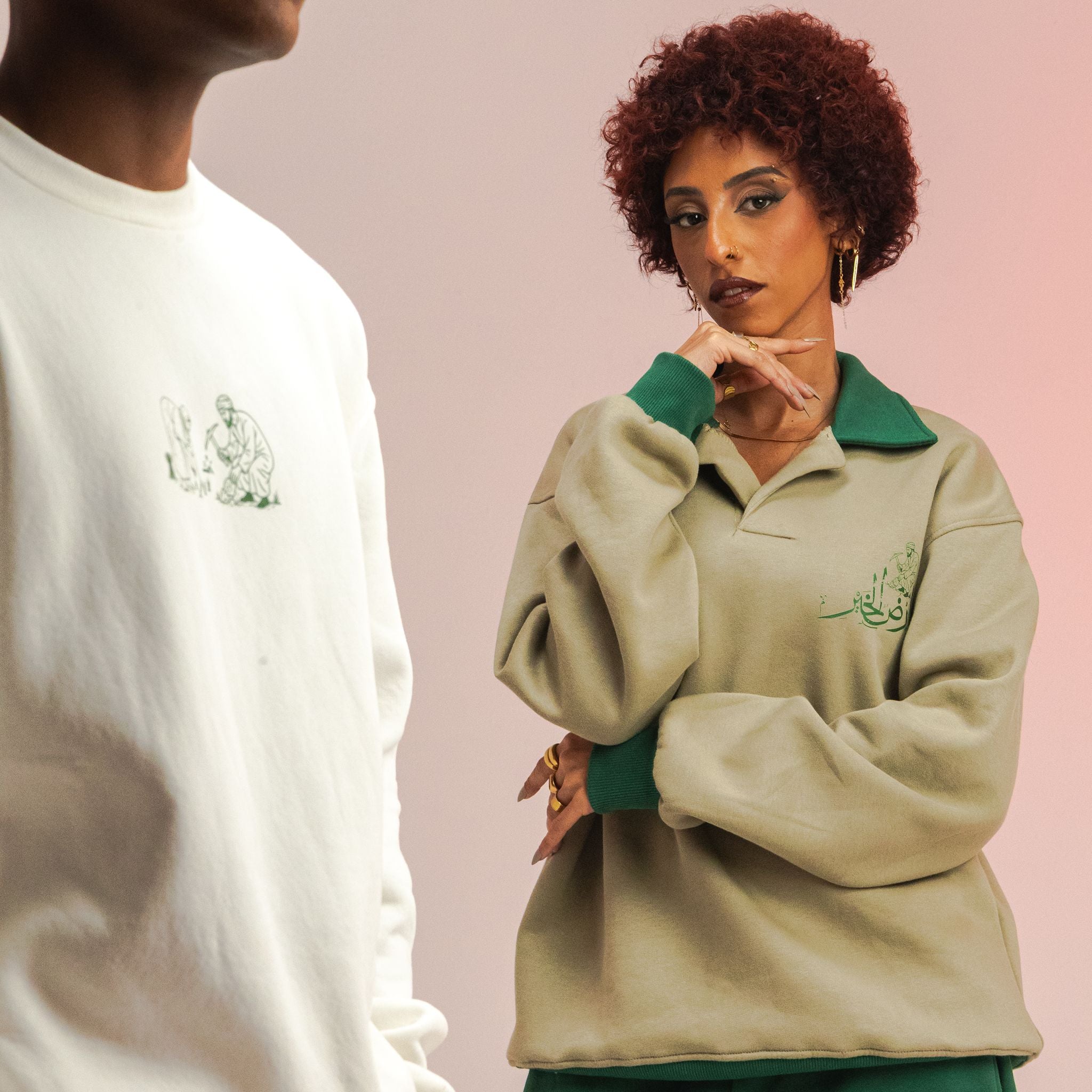 Green Collar Sweatshirt